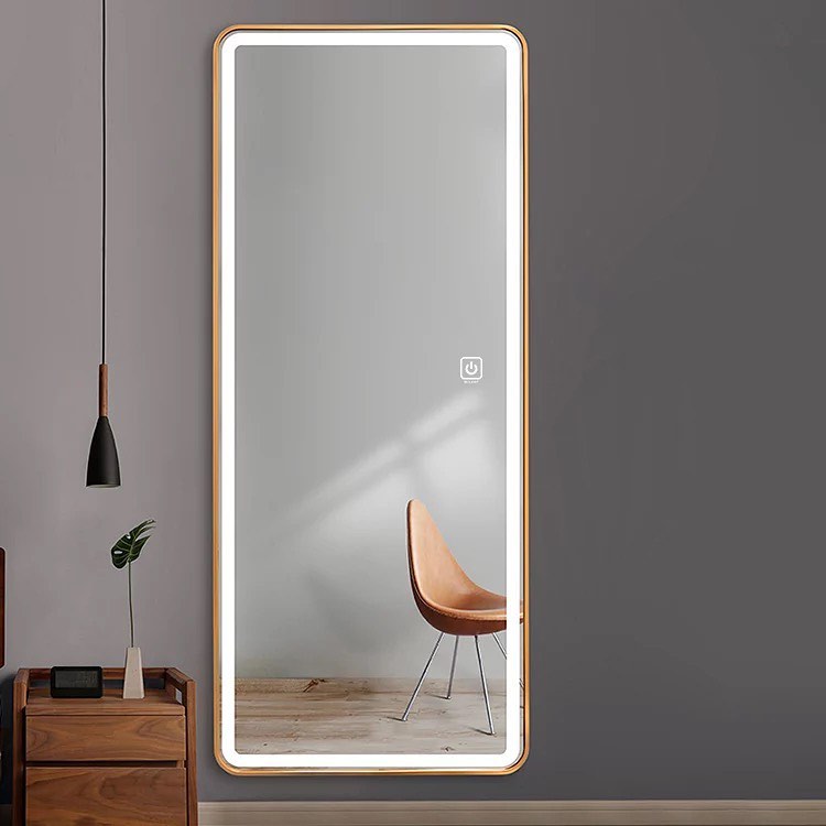 Rectangle Wall-Mounted LED Mirror with Touch Sensor and Defogger – Model DADA J0021-G/B - Tazeet.com
