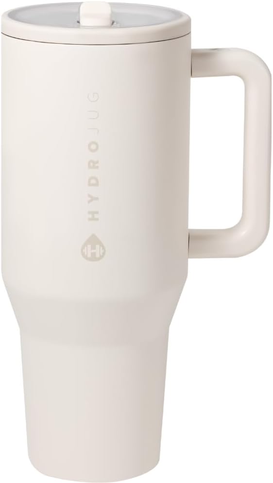 HydroJug Traveler - 40 oz Insulated Tumbler with Handle & Flip Straw | Leak-Resistant Stainless Steel Water Bottle | Car Cup Holder Friendly | Reusable for Gym, Hiking, School | Gifts for Men & Women - Tazeet.com