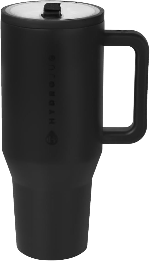 HydroJug Traveler - 40 oz Insulated Tumbler with Handle & Flip Straw | Leak-Resistant Stainless Steel Water Bottle | Car Cup Holder Friendly | Reusable for Gym, Hiking, School | Gifts for Men & Women - Tazeet.com