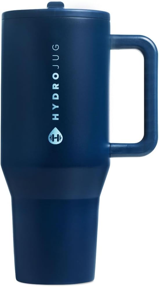 HydroJug Traveler - 40 oz Insulated Tumbler with Handle & Flip Straw | Leak-Resistant Stainless Steel Water Bottle | Car Cup Holder Friendly | Reusable for Gym, Hiking, School | Gifts for Men & Women - Tazeet.com