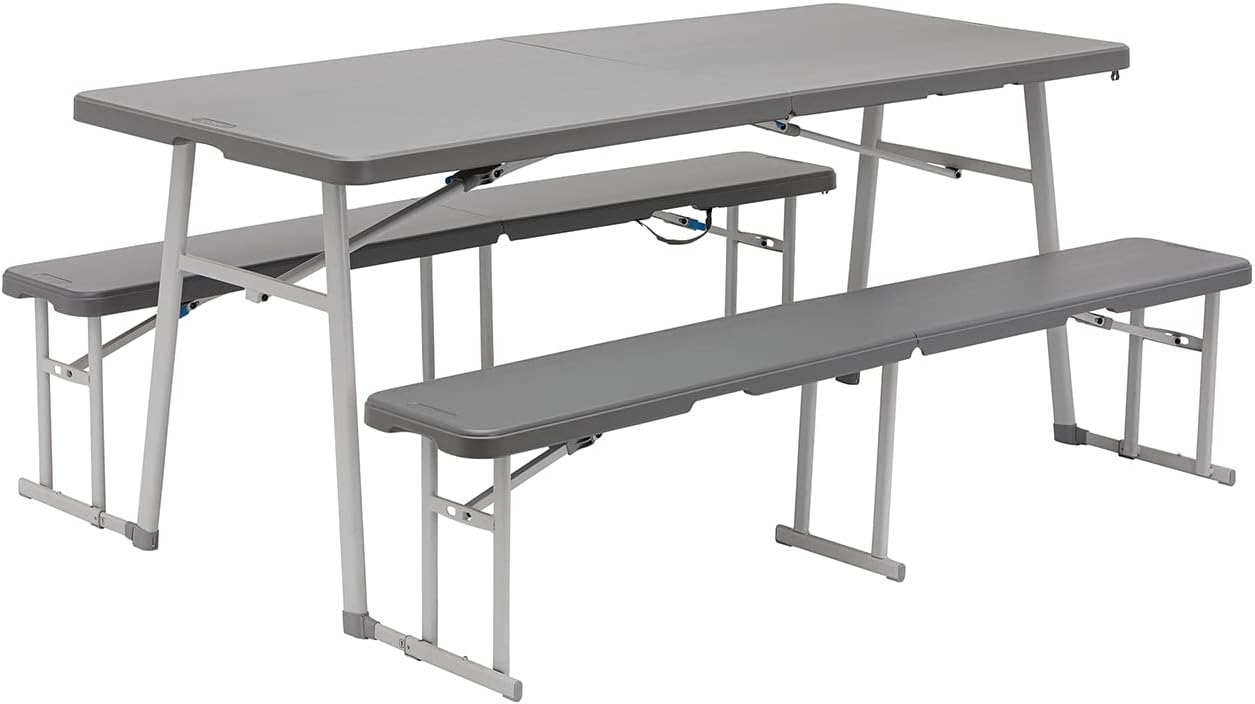 CORE 6-Foot Picnic Table 3-in-1 Combo – Folding Outdoor Table with Detachable Benches, Durable & Stain-Resistant - Tazeet.com