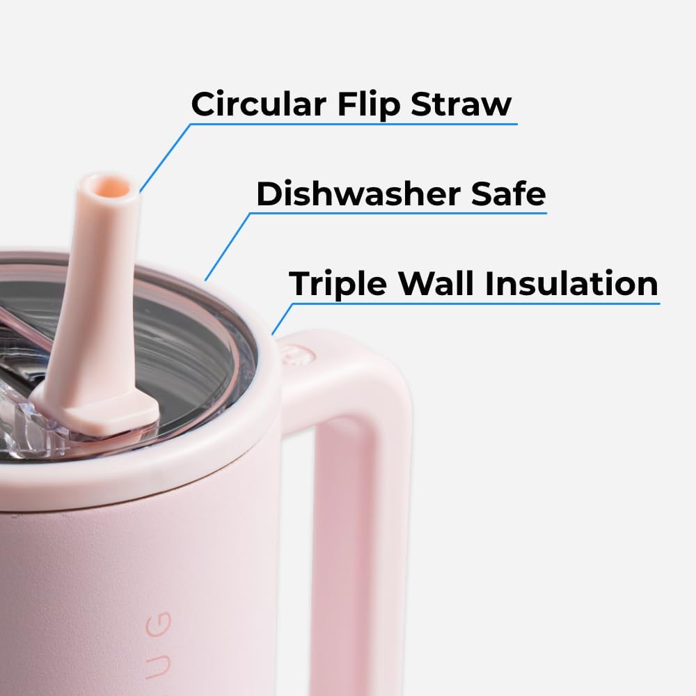 HydroJug Traveler - 40 oz Insulated Tumbler with Handle & Flip Straw | Leak-Resistant Stainless Steel Water Bottle | Car Cup Holder Friendly | Reusable for Gym, Hiking, School | Gifts for Men & Women - Tazeet.com