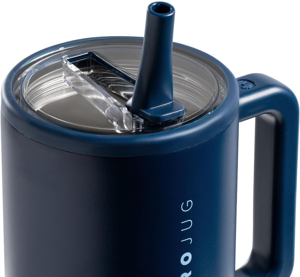 HydroJug Traveler - 40 oz Insulated Tumbler with Handle & Flip Straw | Leak-Resistant Stainless Steel Water Bottle | Car Cup Holder Friendly | Reusable for Gym, Hiking, School | Gifts for Men & Women - Tazeet.com