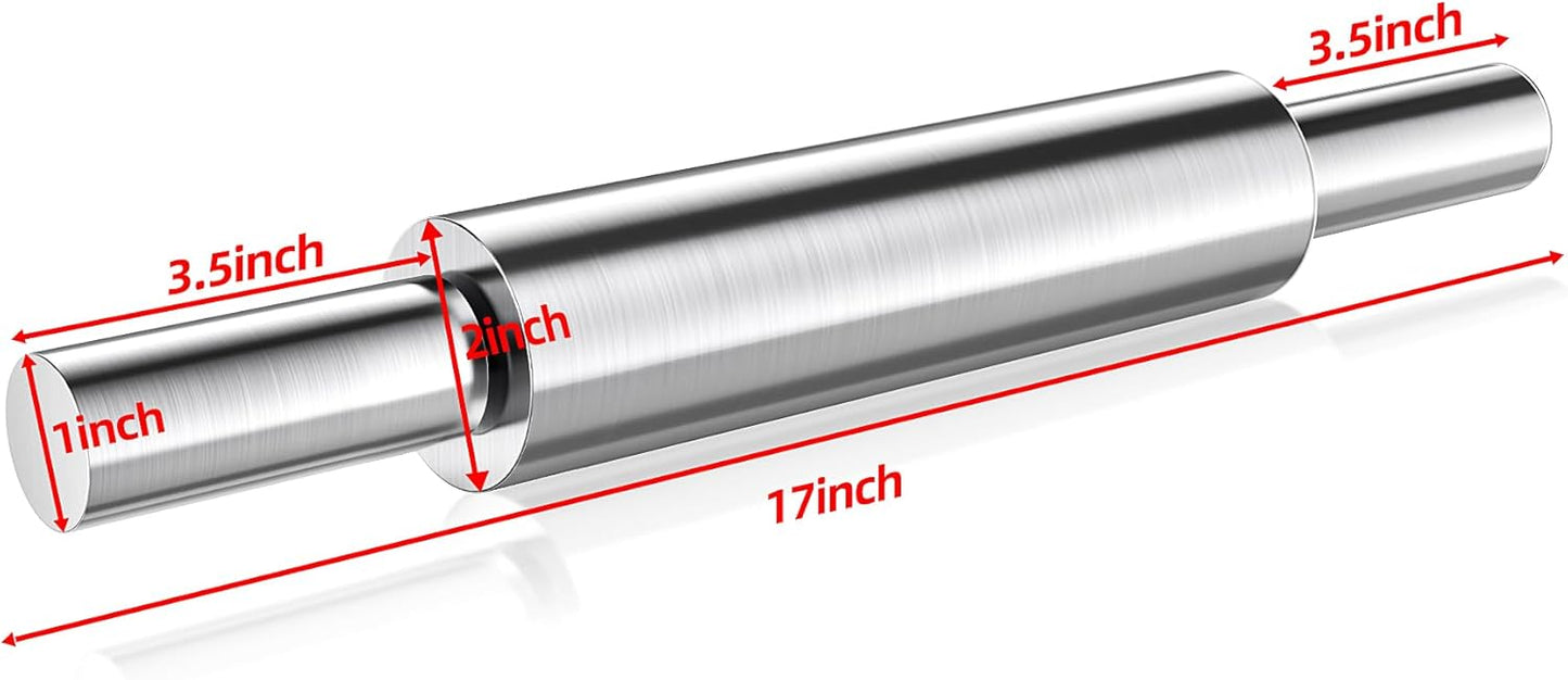 17 inch Stainless Steel Rolling Pin,Long Dough Roller for All Baking Needs - Tazeet.com