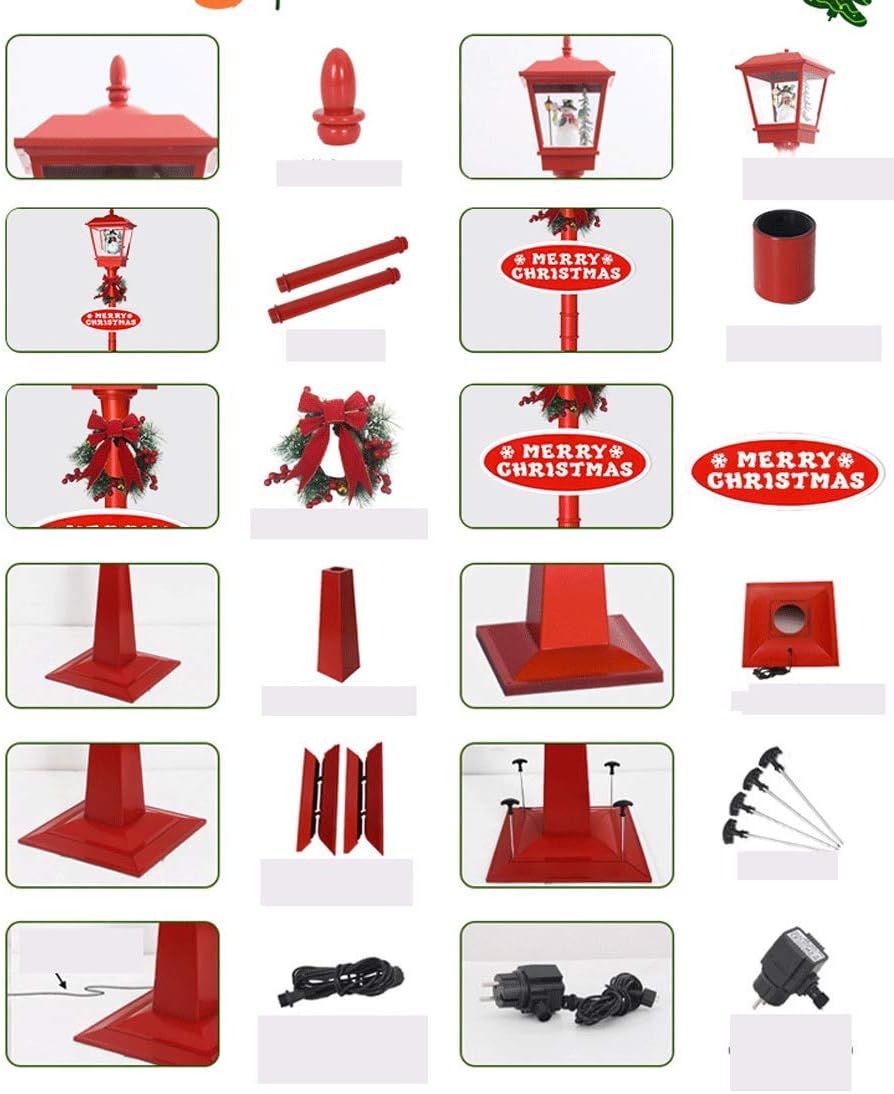 1.8m Christmas Snowing Street Lamp – Outdoor Holiday Decoration for Shopping Malls, Hotels, & Bars - Tazeet.com