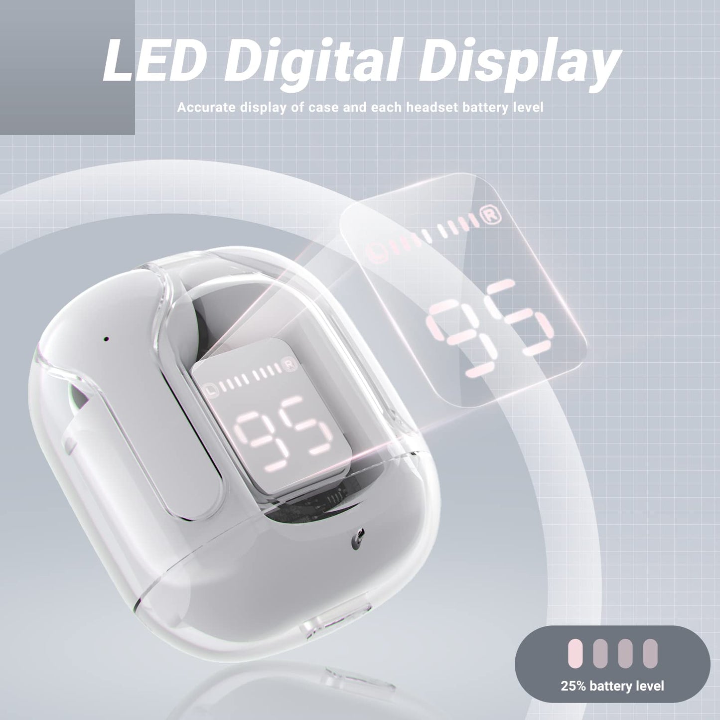 T6 Wireless Earbuds ENC Noise Cancelling, HiFi Stereo, LED Display & Mic - Tazeet.com
