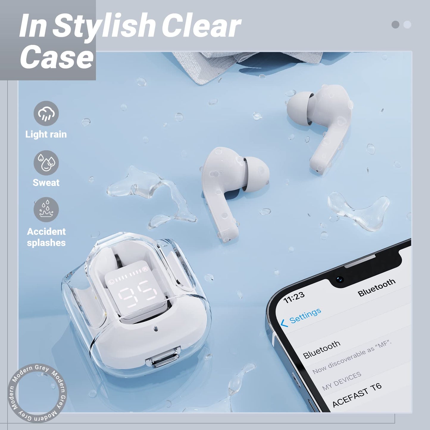 T6 Wireless Earbuds ENC Noise Cancelling, HiFi Stereo, LED Display & Mic - Tazeet.com