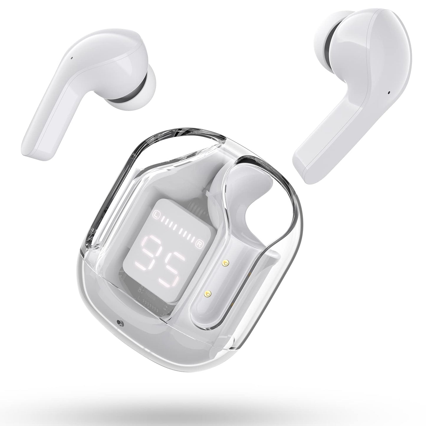 T6 Wireless Earbuds ENC Noise Cancelling, HiFi Stereo, LED Display & Mic - Tazeet.com