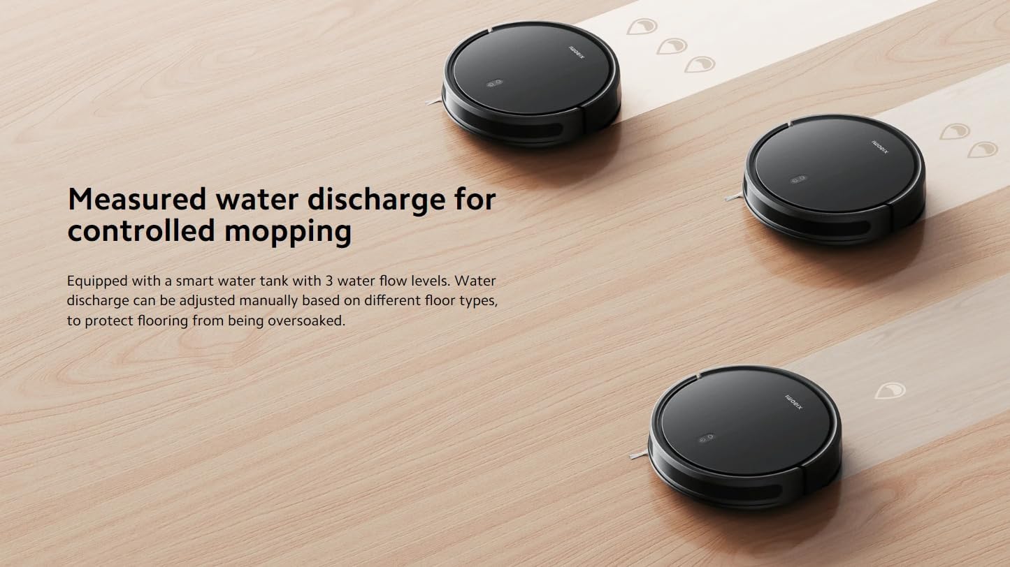 Xiaomi Mi Robot Vacuum E10C Black Versatile floor cleaning expert 3500Pa powerful suction fan blower 2600mAh nominal battery capacity - Tazeet.com