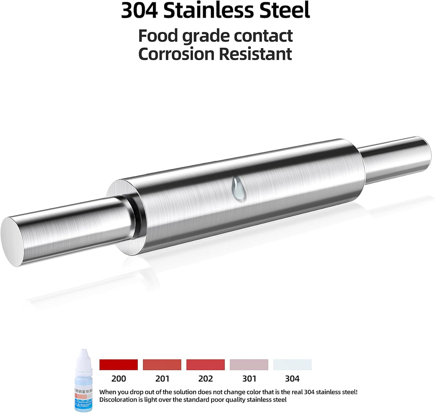 17 inch Stainless Steel Rolling Pin,Long Dough Roller for All Baking Needs - Tazeet.com