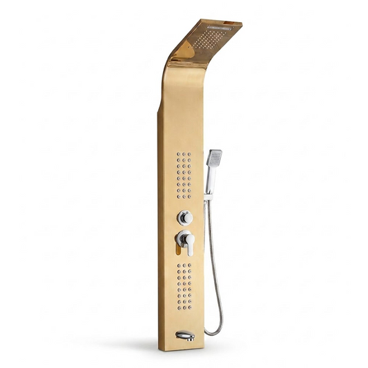 Stainless Steel Shower Panel Tower – Rainfall, Waterfall, Jets, Tub Spout & Hand Shower