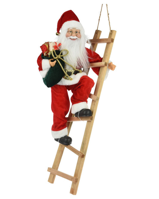 Santa Standing On Ladder – Festive Christmas Decoration and Unique Holiday Gift - Tazeet.com
