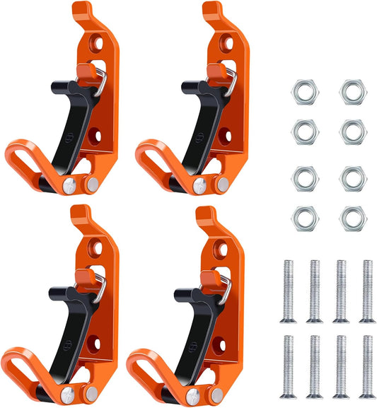 4-Pack Heavy Duty Shovel Holders for Truck - Roof Rack Mount, Metal Rubber Clamps for Tools & Equipment - Tazeet.com