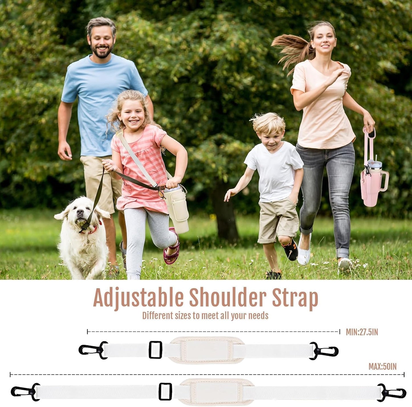 Stanley Mug Bag and Pouch with Adjustable Strap for Stanley 40oz and 30oz Tumbler – Neoprene Tumbler Bag with Phone Pocket, Scratch-Resistant Sleeve, Water Bottle Holder Accessories for Stanley - Tazeet.com