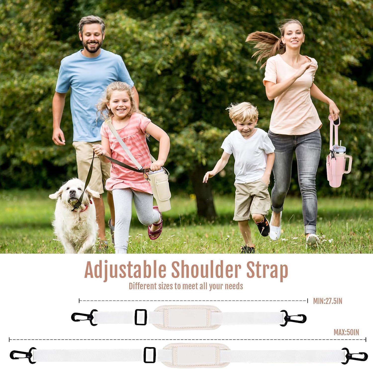 Stanley Mug Bag and Pouch with Adjustable Strap for Stanley 40oz and 30oz Tumbler – Neoprene Tumbler Bag with Phone Pocket, Scratch-Resistant Sleeve, Water Bottle Holder Accessories for Stanley - Tazeet.com