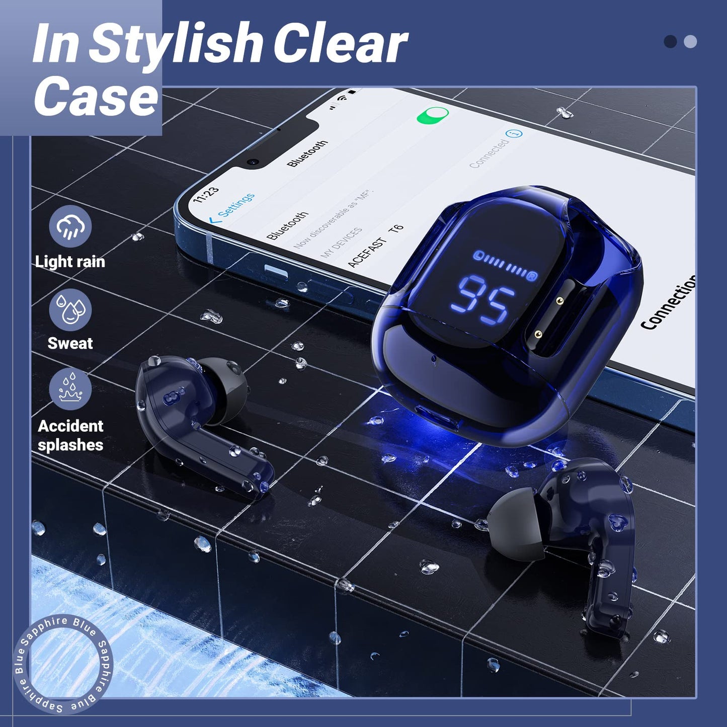 T6 Wireless Earbuds ENC Noise Cancelling, HiFi Stereo, LED Display & Mic - Tazeet.com