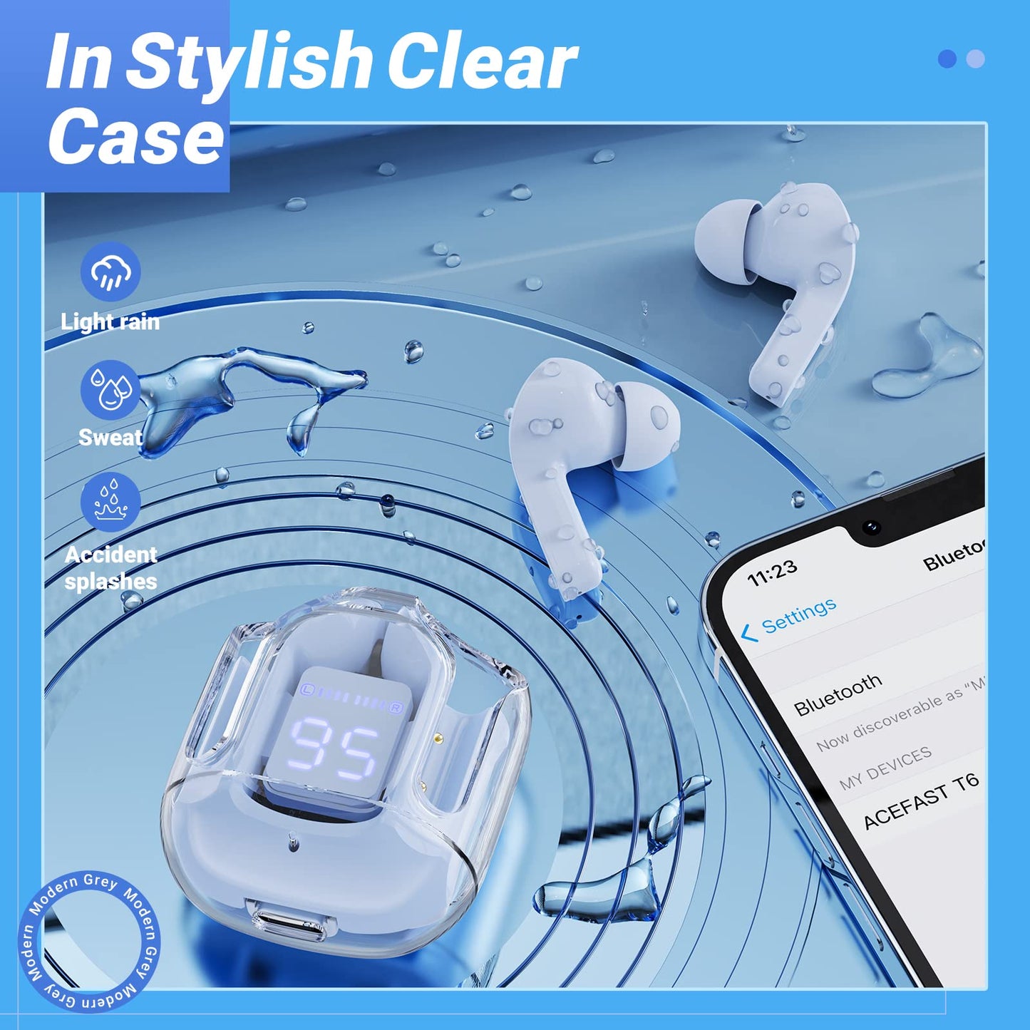 T6 Wireless Earbuds ENC Noise Cancelling, HiFi Stereo, LED Display & Mic - Tazeet.com