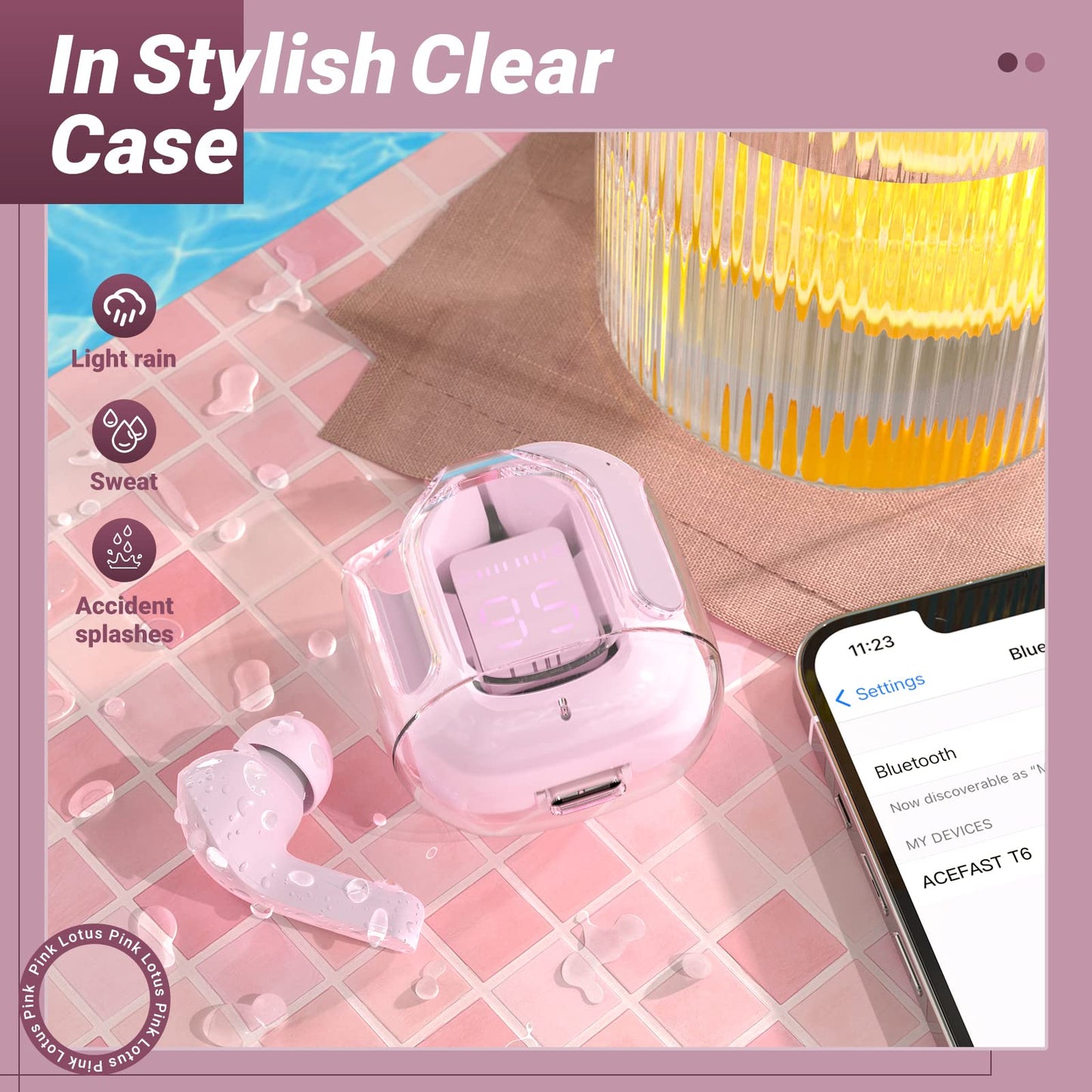 T6 Wireless Earbuds ENC Noise Cancelling, HiFi Stereo, LED Display & Mic - Tazeet.com