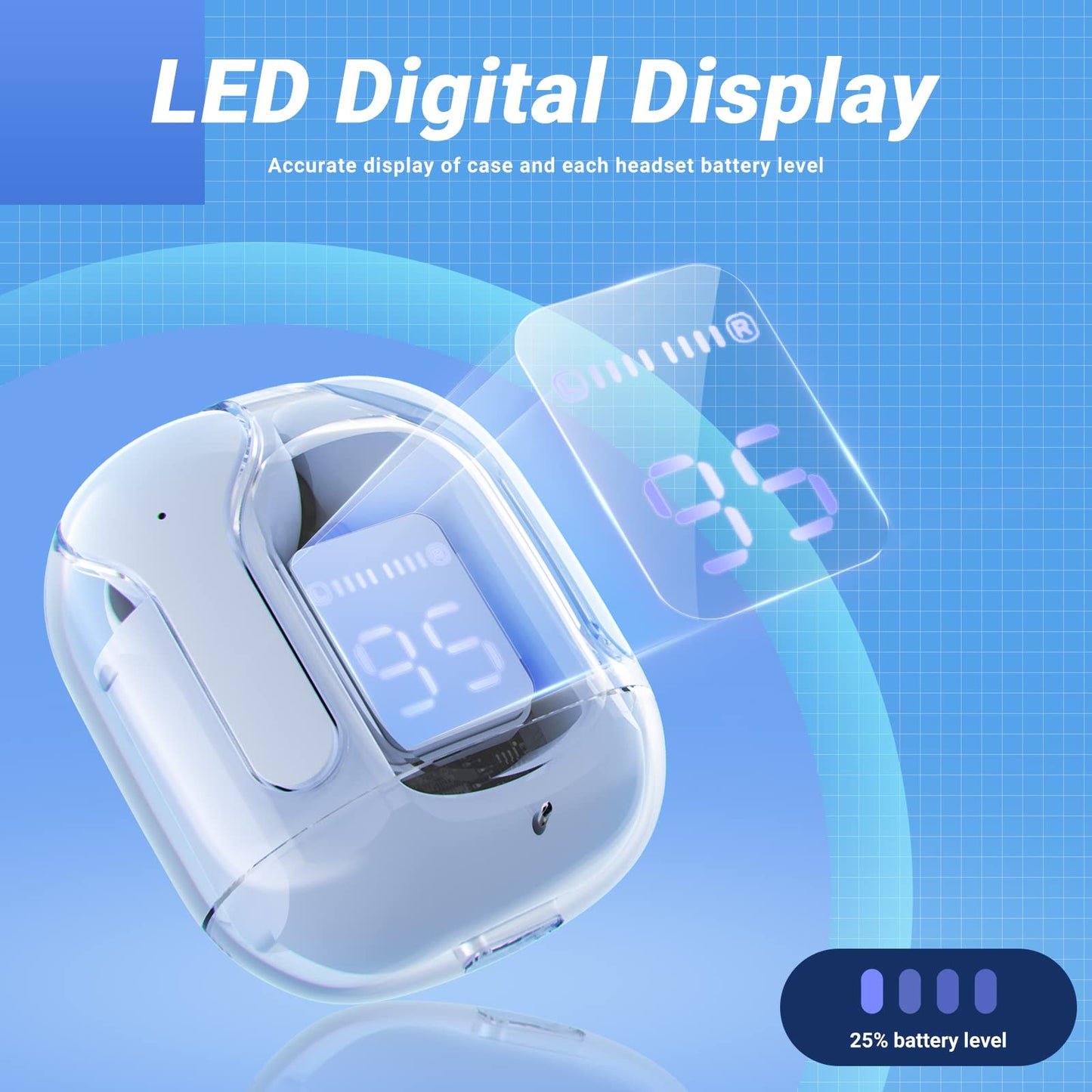 T6 Wireless Earbuds ENC Noise Cancelling, HiFi Stereo, LED Display & Mic - Tazeet.com