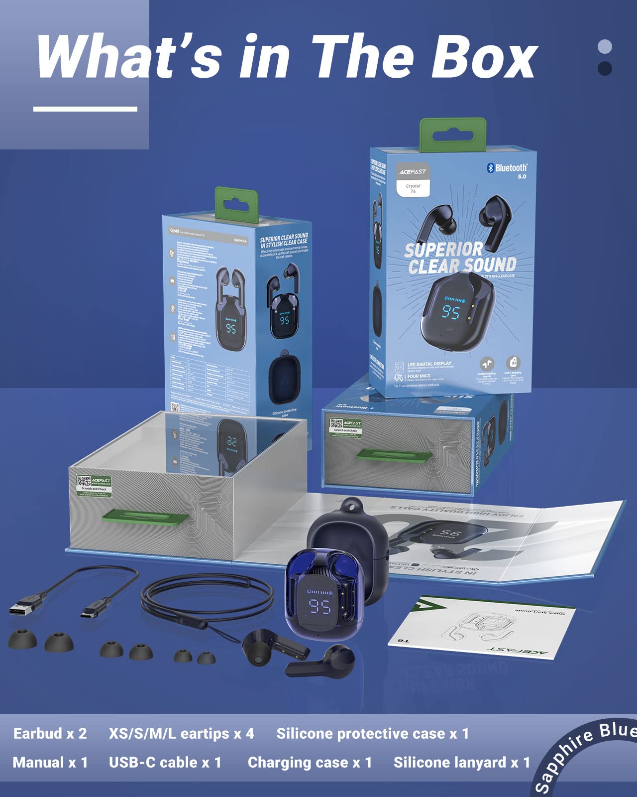 T6 Wireless Earbuds ENC Noise Cancelling, HiFi Stereo, LED Display & Mic - Tazeet.com