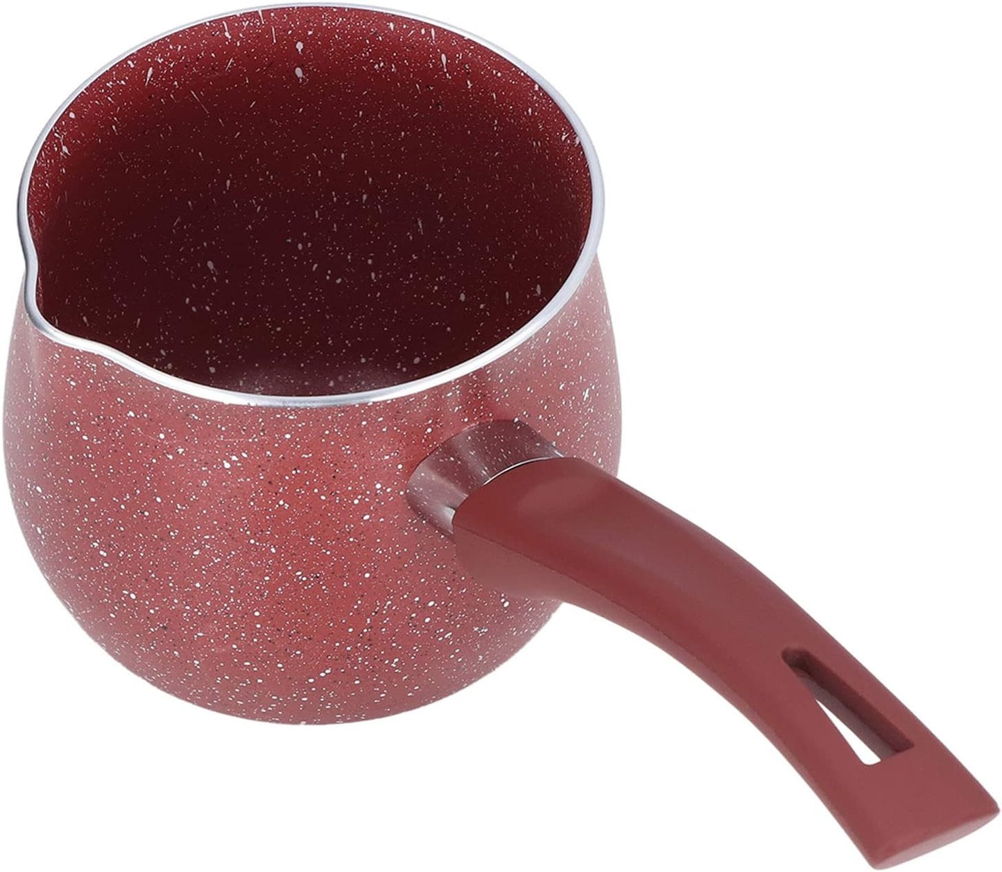 Tazeet Mini Milk Coffee Pot, Single Handle Milk Pan Nonstick Milk Pan with Handle Lightweight Aluminum Alloy Cooking Pot for Coffee Butter Chocolate 10cm(red) - Tazeet.com