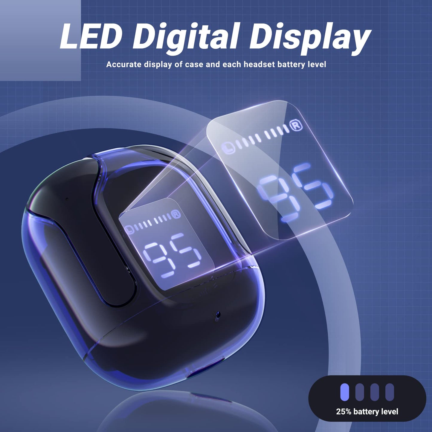 T6 Wireless Earbuds ENC Noise Cancelling, HiFi Stereo, LED Display & Mic - Tazeet.com