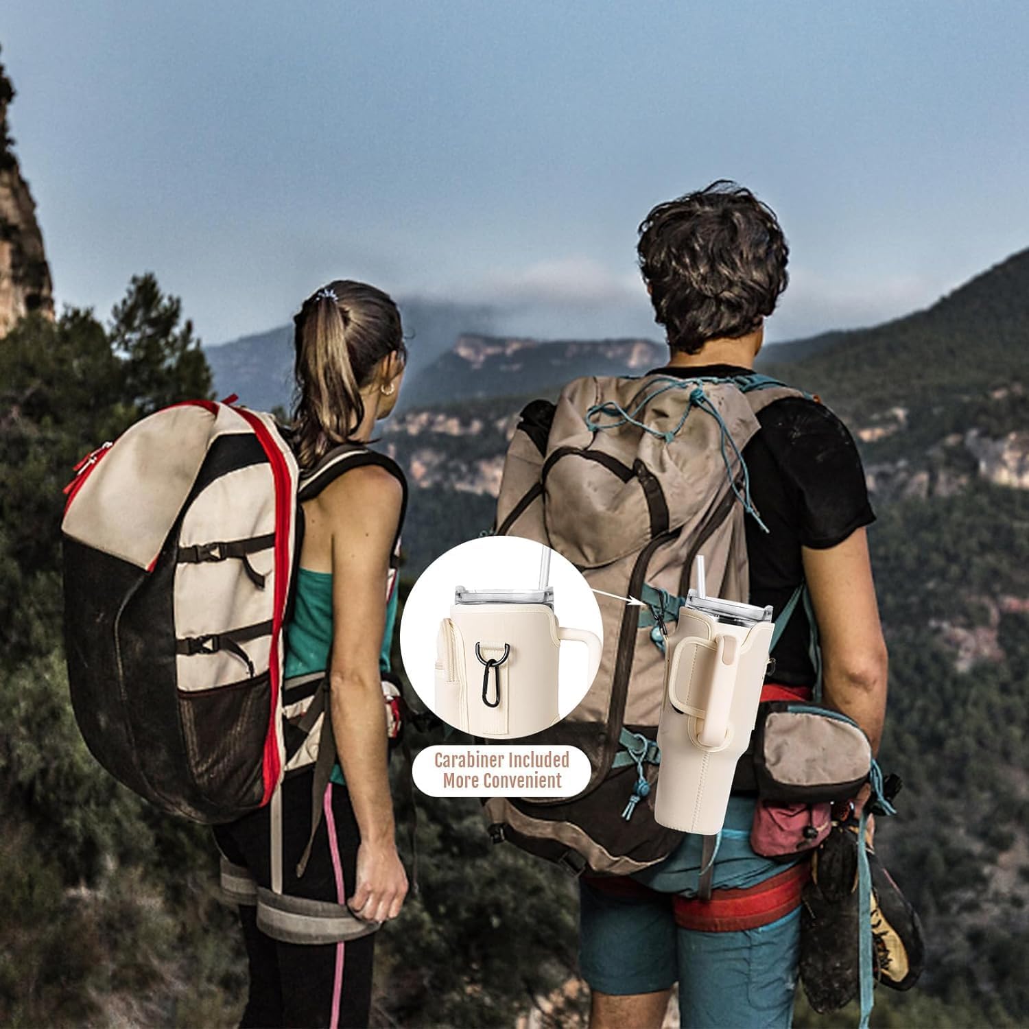 Stanley Mug Bag and Pouch with Adjustable Strap for Stanley 40oz and 30oz Tumbler – Neoprene Tumbler Bag with Phone Pocket, Scratch-Resistant Sleeve, Water Bottle Holder Accessories for Stanley - Tazeet.com