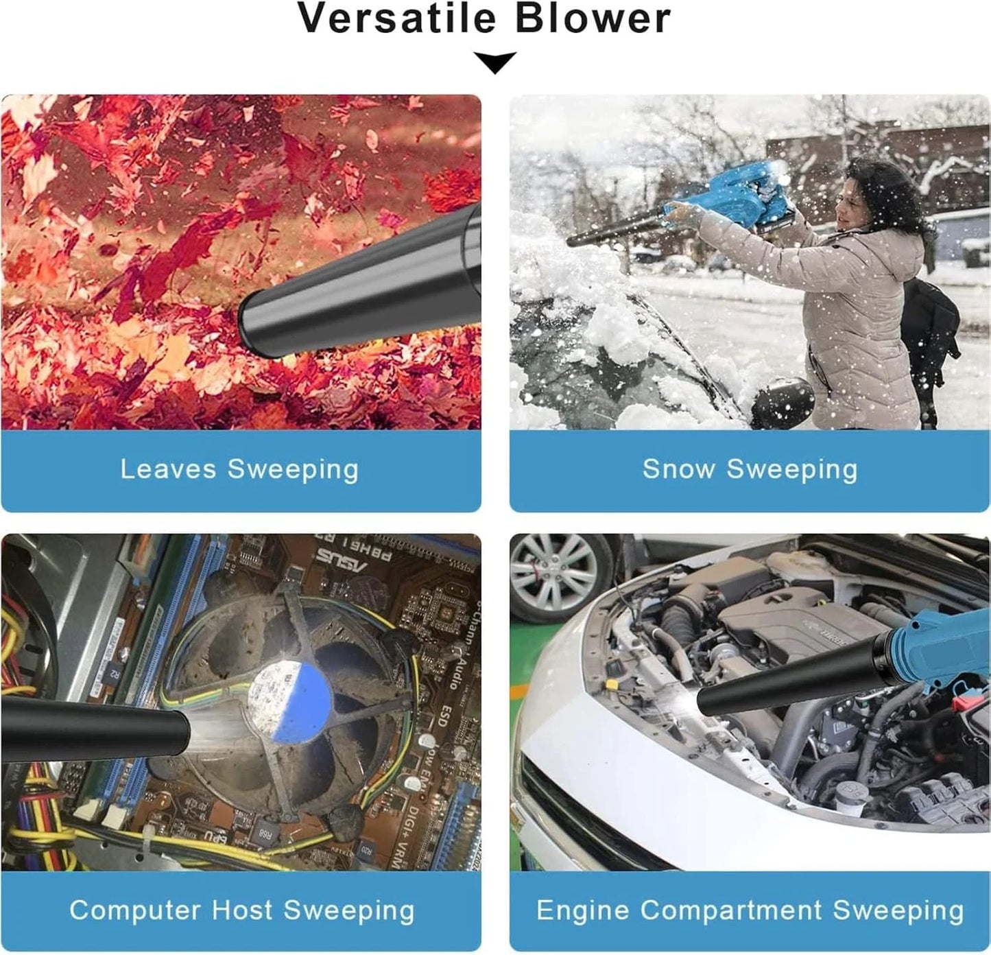 Cordless 2-in-1 Leaf Blower & Vacuum – Lightweight Handheld, 18,000 RPM, 2.0Ah Battery, for Garden, Car, and Home Cleaning