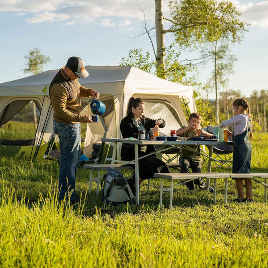 CORE 6-Foot Picnic Table 3-in-1 Combo – Folding Outdoor Table with Detachable Benches, Durable & Stain-Resistant - Tazeet.com