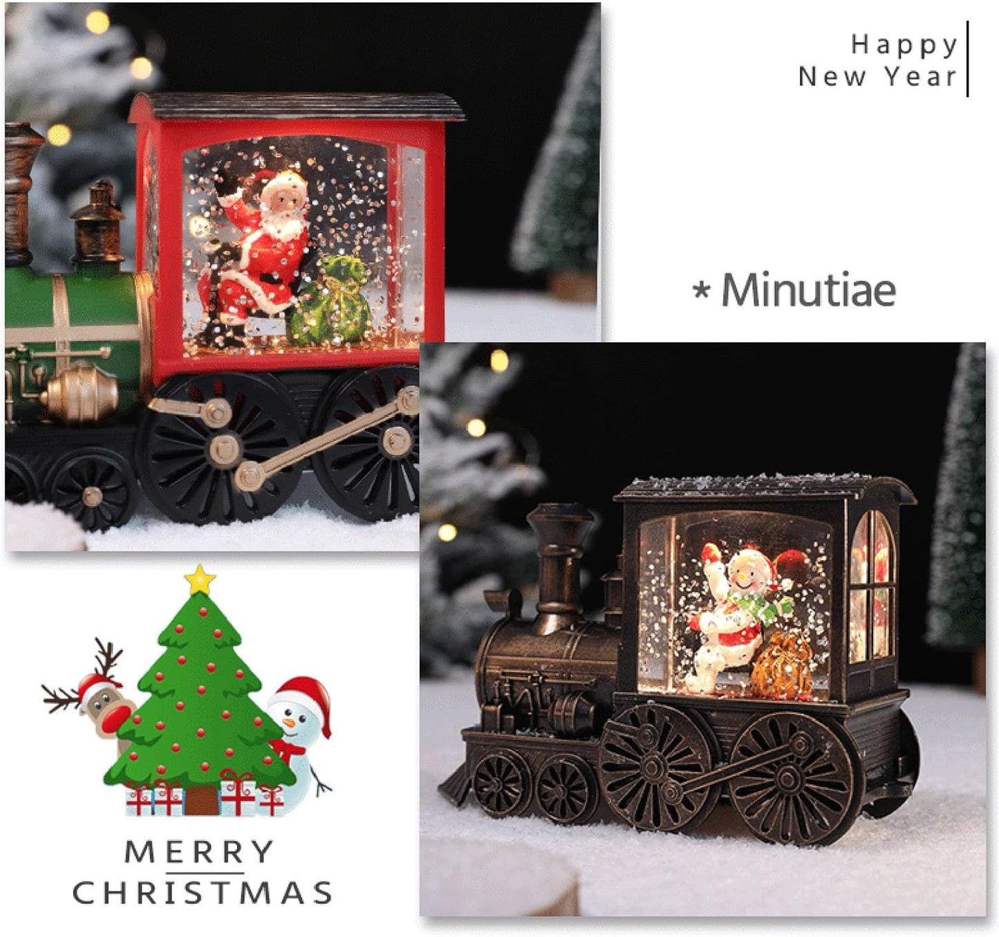 Musical Singing Lighted Christmas Train Snow Globe Lantern – Perfect Christmas Eve Decoration & Holiday Gift - Tazeet.com