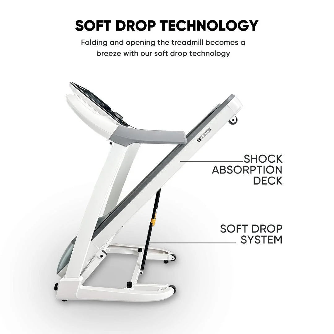 JC BUCKMAN Smart Sprint Treadmill | 3.0 HP Motor, 16% Power Incline, Smart Touch Screen | 32 Preset Programs, Shock Absorption | Home Cardio Fitness Machine - Tazeet.com