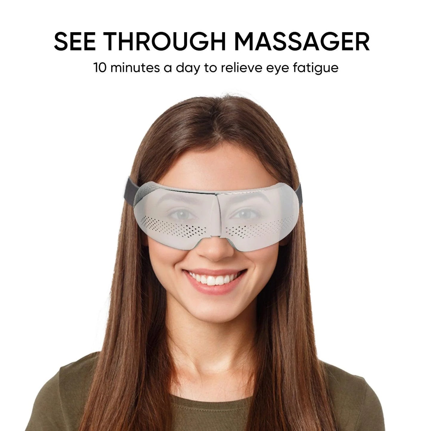 JC BUCKMAN Eye Soothe Massager | Eye Massager with Heat, Bluetooth Music, Air Bag Massage & 4 Modes | Relief for Migraines, Insomnia, Dark Circles & Dry Eyes | See-Through Design, 180° Folding - Tazeet.com