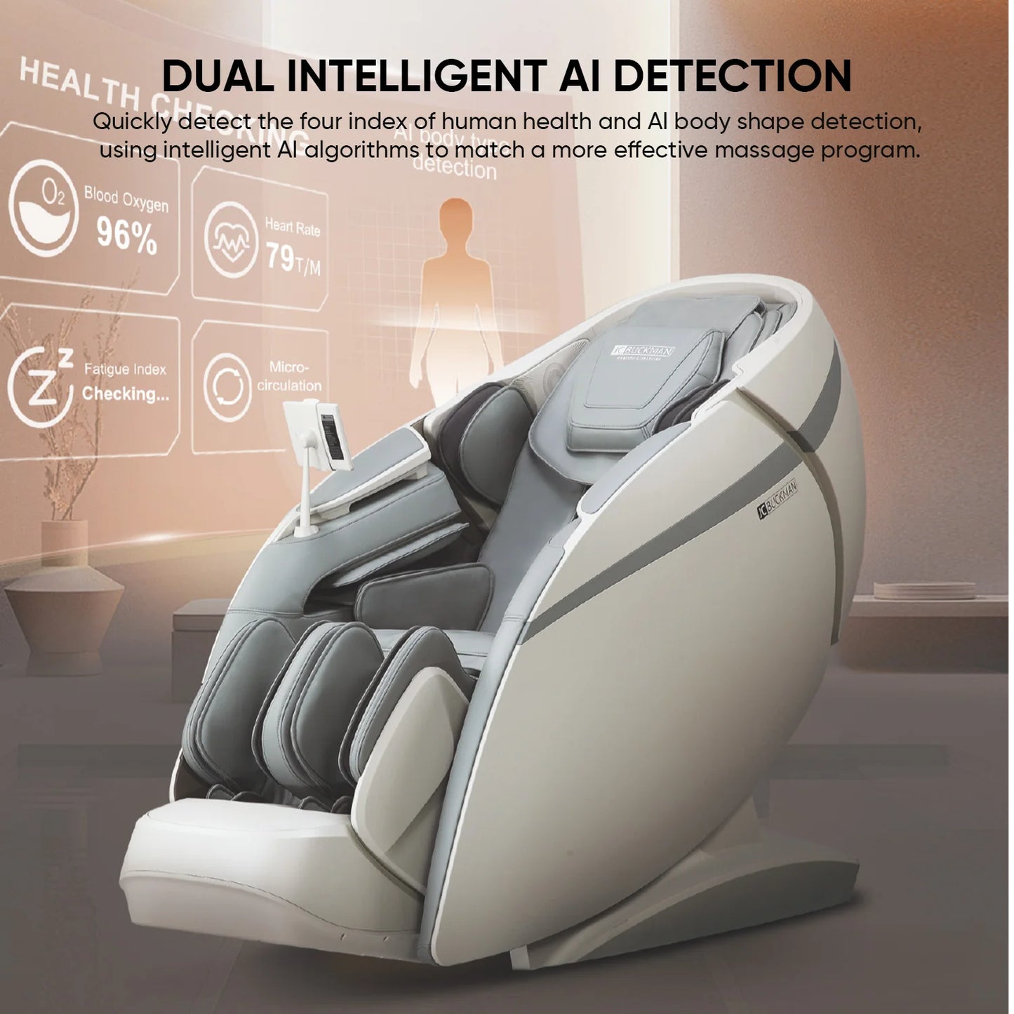 JC Buckman GloryUs Massage Chair with Free Smart Sprint Treadmill - Premium Full Body 4D & 3D Recliner with Yoga Stretch & Footrest Extension - Tazeet.com
