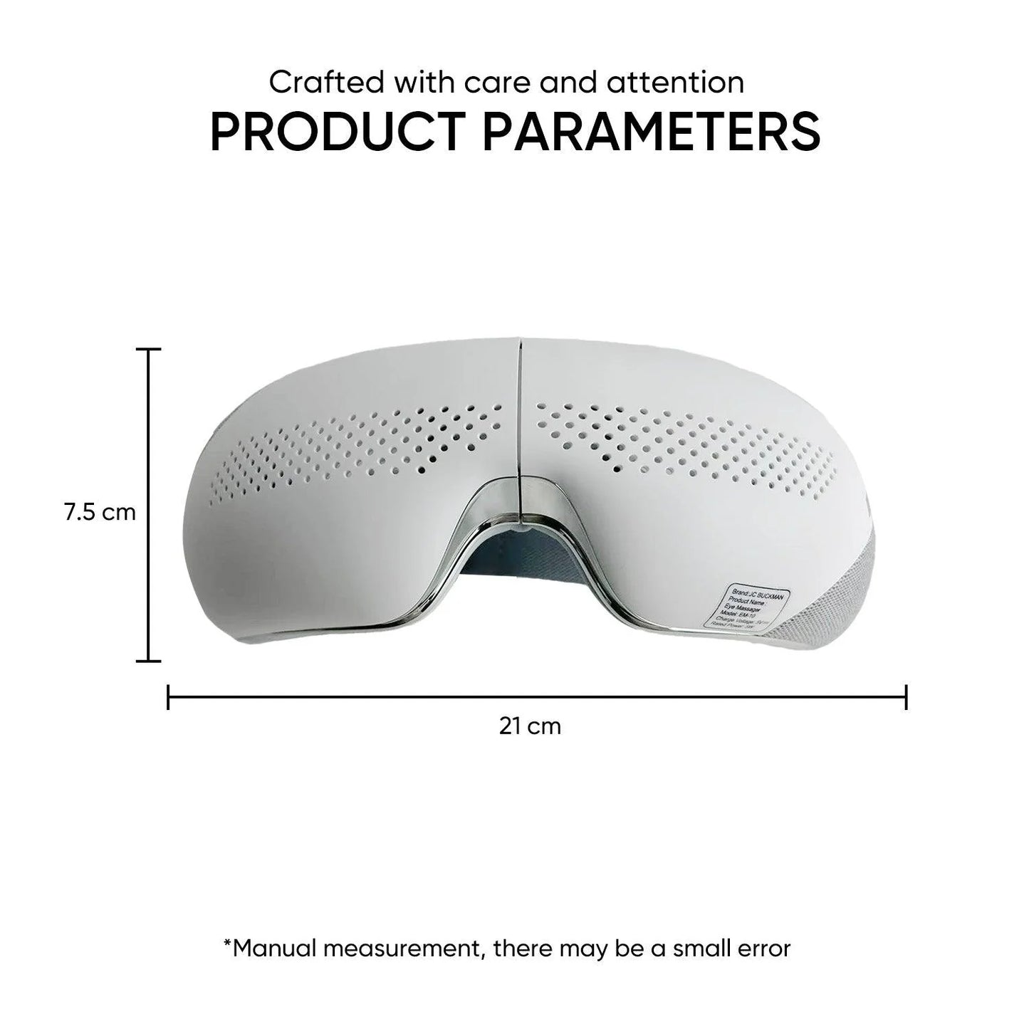 JC BUCKMAN Eye Soothe Massager | Eye Massager with Heat, Bluetooth Music, Air Bag Massage & 4 Modes | Relief for Migraines, Insomnia, Dark Circles & Dry Eyes | See-Through Design, 180° Folding - Tazeet.com