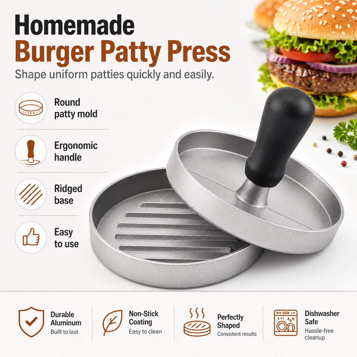 Aluminum Burger Press for Stuffed Burger Patties - product image 9