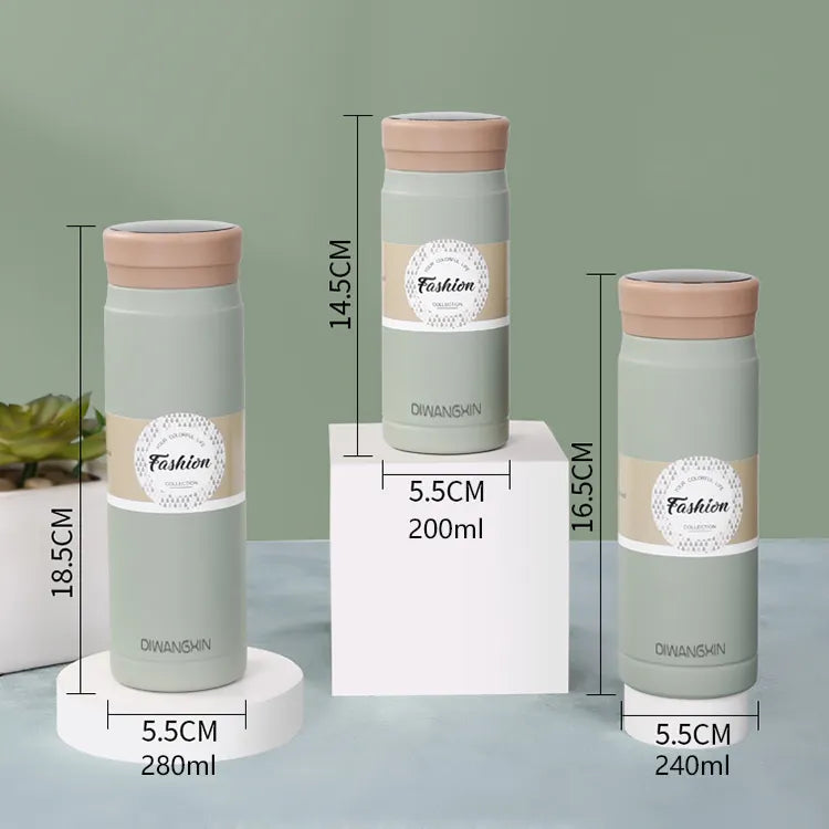 Smart Screen Stainless Steel Travel Mug - Portable Tea & Coffee Thermos Cup with LED Temperature Display | 24H Hot & Cold Insulation | Medical Grade 316 Stainless Steel | Leak-Proof Vacuum Bottle - Tazeet.com