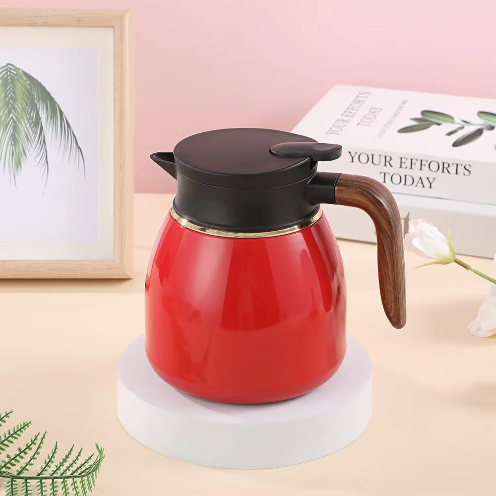 Tazeet Thermal Coffee & Tea Carafe – 37oz/1.1L & 27oz/800ml – Vacuum Insulated Beverage Dispenser with Ceramic Liner, Temperature Display, Leakproof Lid – Hot & Cold Drink Thermos (White, Black, Green, Red)