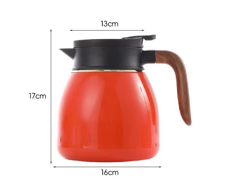 Tazeet Thermal Coffee & Tea Carafe – 37oz/1.1L & 27oz/800ml – Vacuum Insulated Beverage Dispenser with Ceramic Liner, Temperature Display, Leakproof Lid – Hot & Cold Drink Thermos (White, Black, Green, Red)