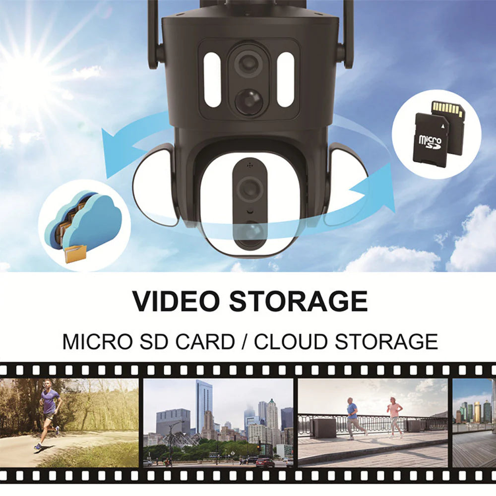 RBX-SD320 Solar PTZ Wireless Camera | 8MP, 1080P, 355° PTZ, IR Night Vision, Two-Way Audio, Human Body Induction, Waterproof - Tazeet.com