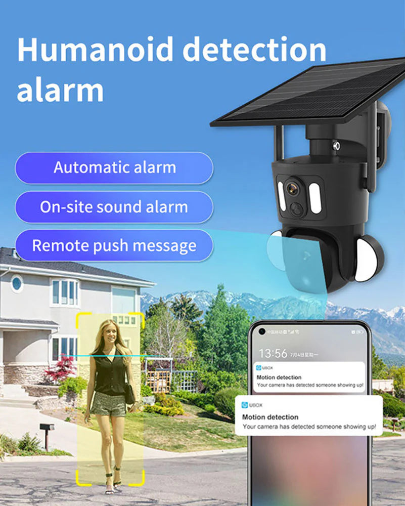 RBX-SD320 Solar PTZ Wireless Camera | 8MP, 1080P, 355° PTZ, IR Night Vision, Two-Way Audio, Human Body Induction, Waterproof - Tazeet.com