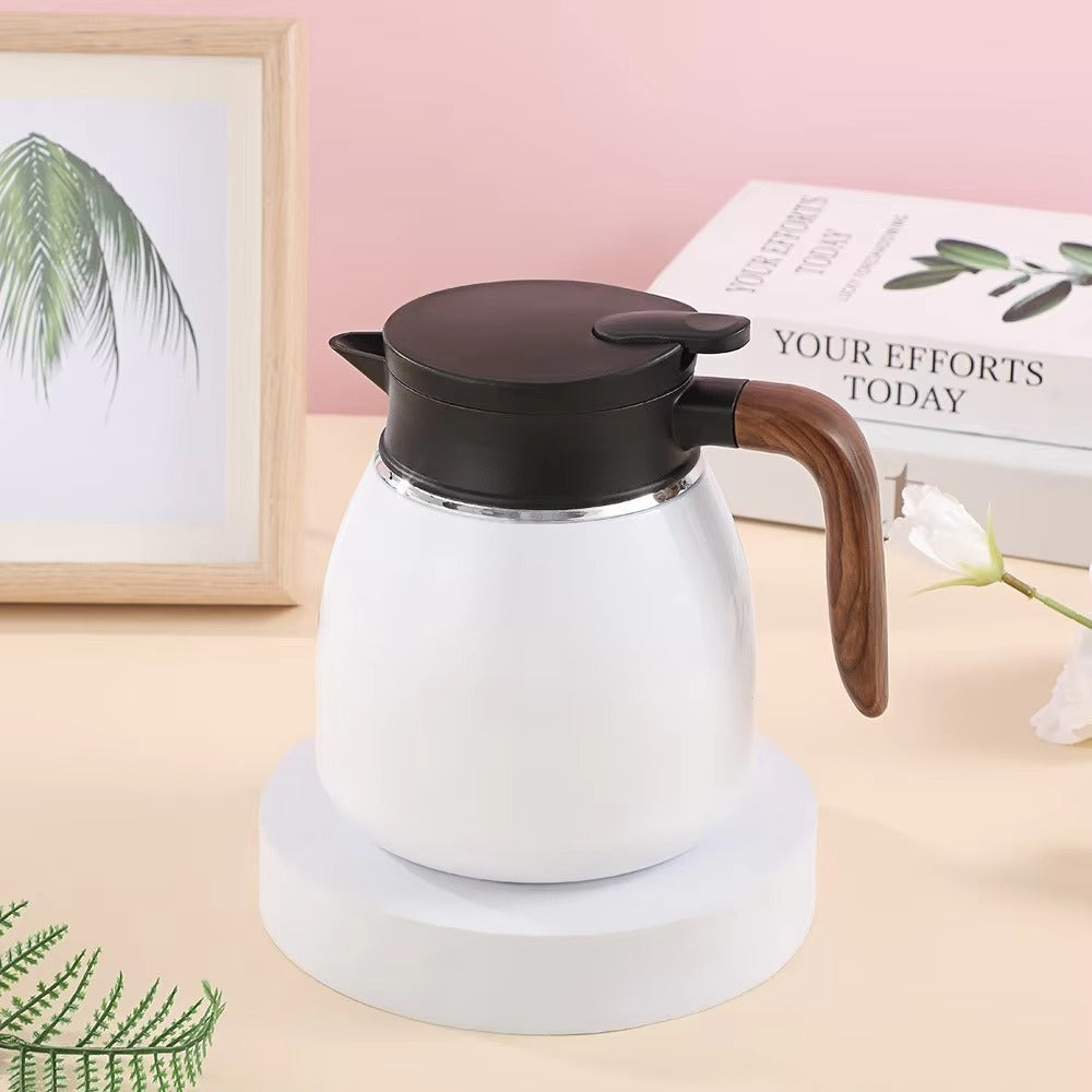 Tazeet Thermal Coffee & Tea Carafe – 37oz/1.1L & 27oz/800ml – Vacuum Insulated Beverage Dispenser with Ceramic Liner, Temperature Display, Leakproof Lid – Hot & Cold Drink Thermos (White, Black, Green, Red)