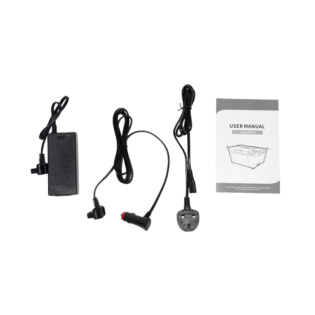 Tazeet TSL35 35L Portable Car Refrigerator – Tesla Model Y Compatible Car Freezer with LED Display, Low Noise, -20°C to 20°C – 12V/24V/AC for UAE Travel & Home