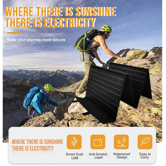 Tazeet 120W Foldable Solar Panel – Portable Solar Charging Kit for Camping & Outdoor Power