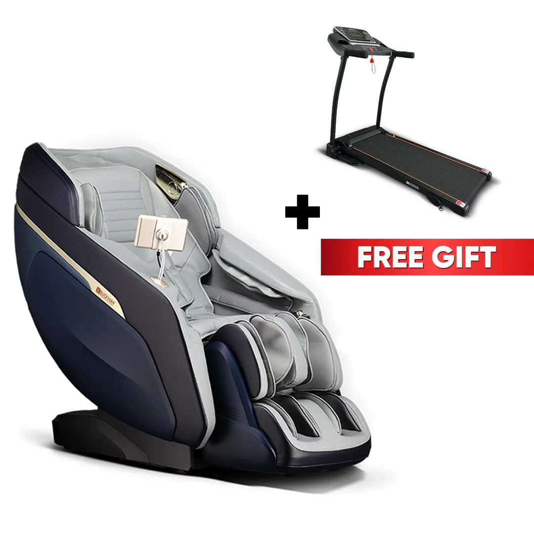JC Buckman ElateUs 4D Massage Chair with Free V Jog Treadmill – Full Body Airbags Massage, Zero Gravity Recliner, LED Control, Bluetooth Speakers - Tazeet.com