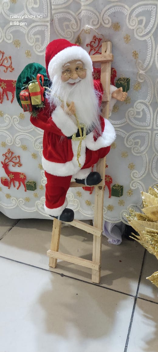 Santa Standing On Ladder – Festive Christmas Decoration and Unique Holiday Gift - Tazeet.com