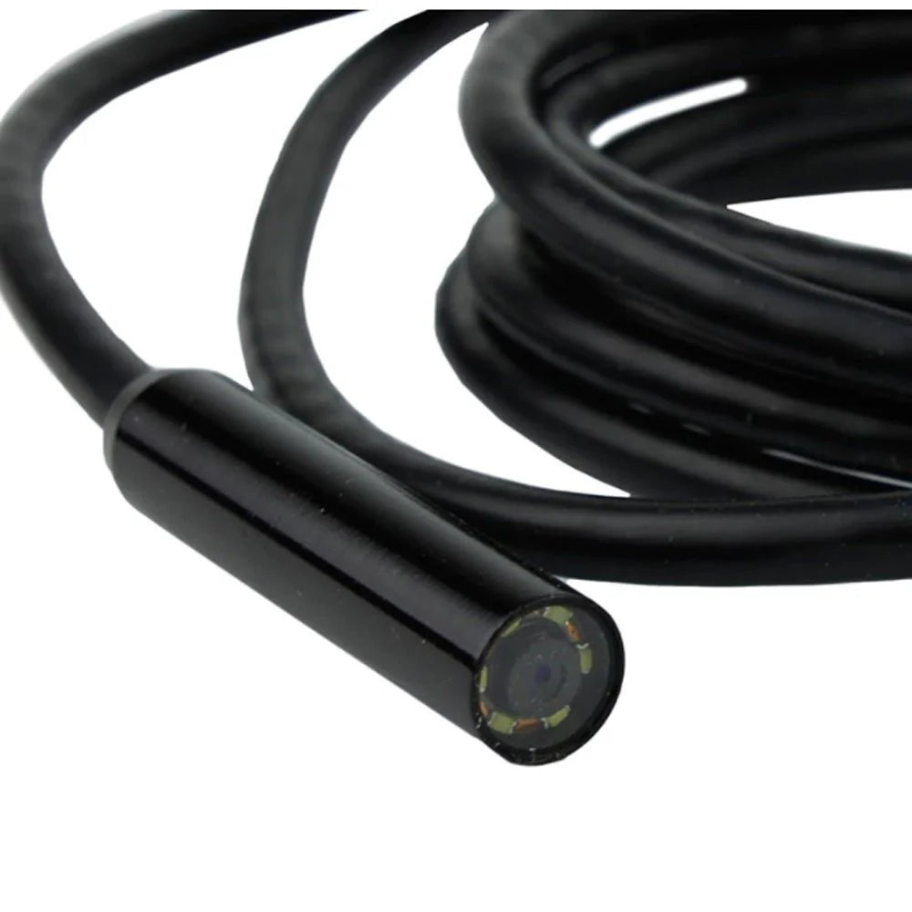 USB Endoscope Camera Model Wire Endoscope Camera, 1MP, 1600x1200 Resolution, 5M Cable, IP67 Waterproof, Adjustable LED Light, App & OTG Connectivity - Tazeet.com