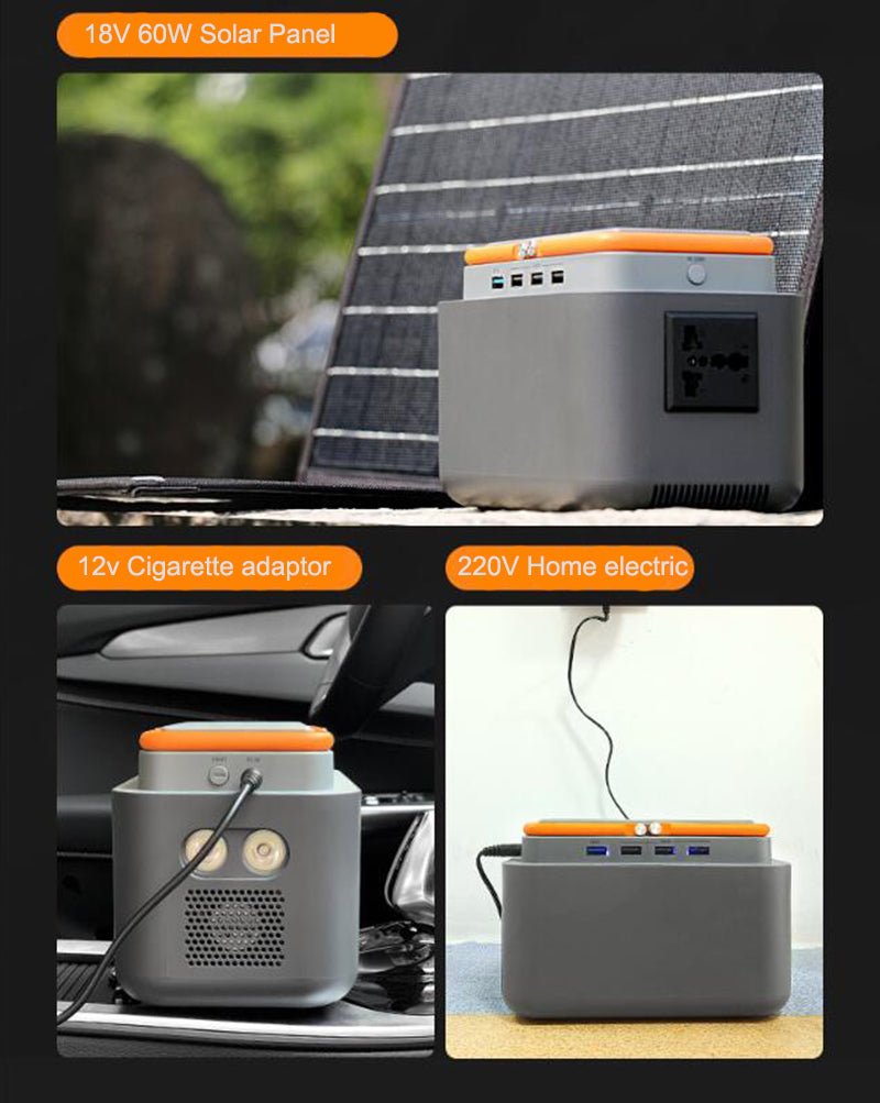 Portable Power Station – Model BS100, 120W Output with 45000mAh Battery and Solar Panel - Tazeet.com