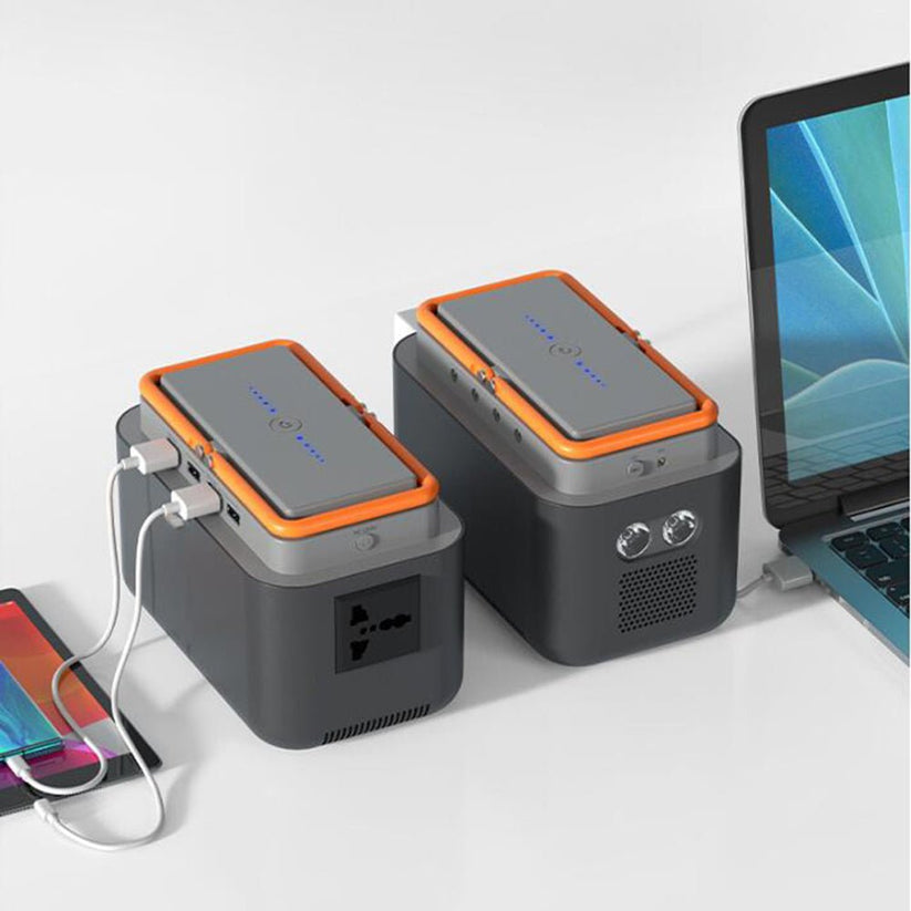 Portable Power Station – Model BS100, 120W Output with 45000mAh Battery and Solar Panel - Tazeet.com