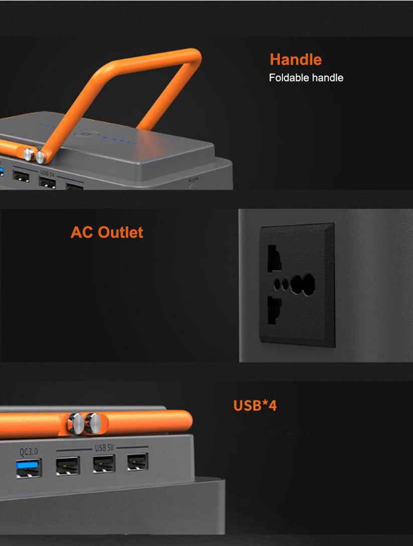 Portable Power Station – Model BS100, 120W Output with 45000mAh Battery and Solar Panel - Tazeet.com