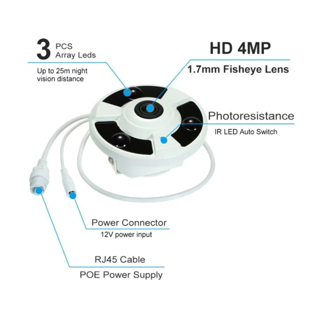 180° Wide Angle Camera CN-6002 | 2MP | 1080P | IR Night Vision | Motion Detection | App Connectivity - Tazeet.com